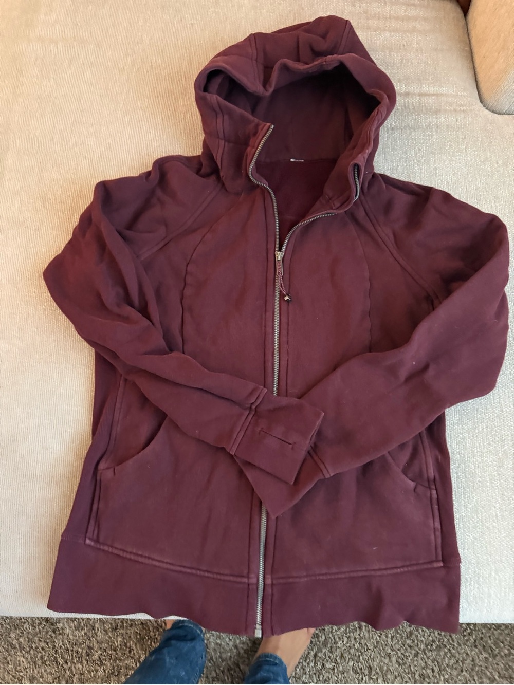 lululemon athletica Full-Zip Hooded Jacket in Burgundy